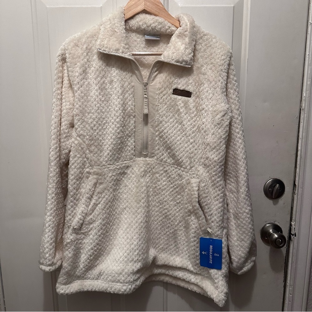 Columbia Cream Teddy Fleece Quarter-Zip Jacket